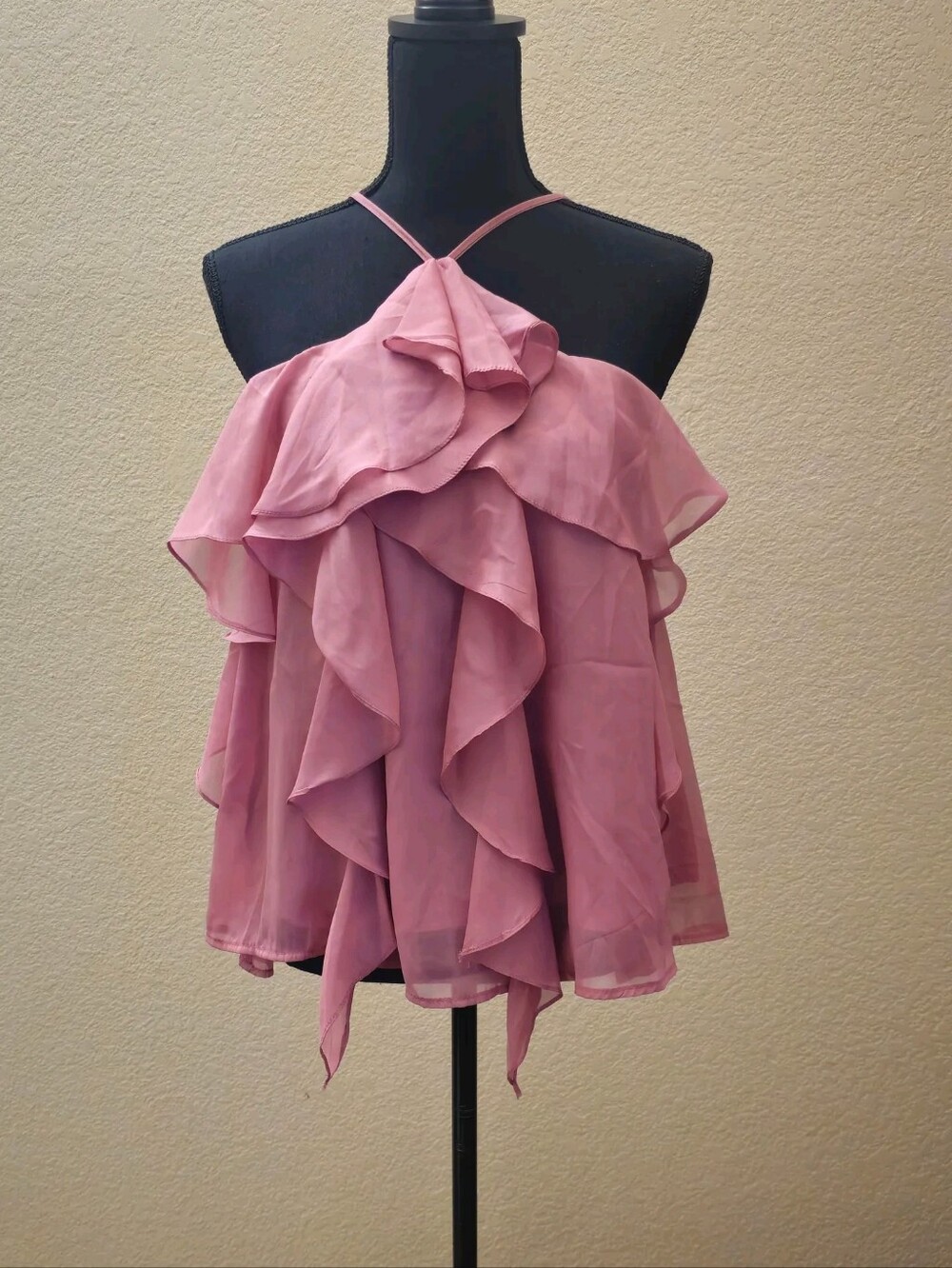 Layered Ruffle Mini Skirt in Dusty Pink